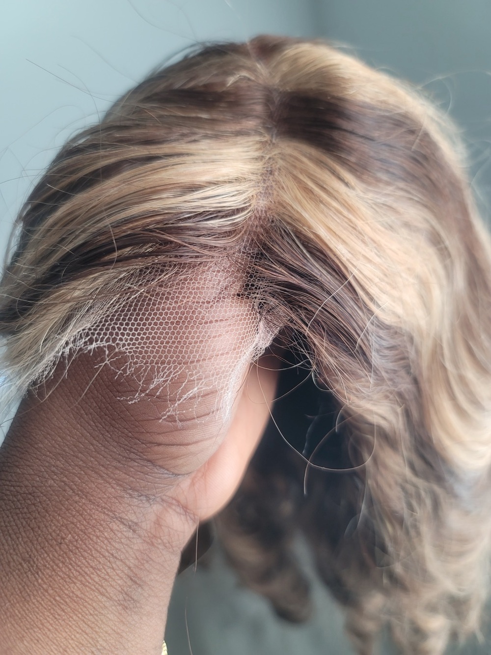 Highlight brown color human hair wig closure wig 5x5 closure wig - Picture 11 of 11